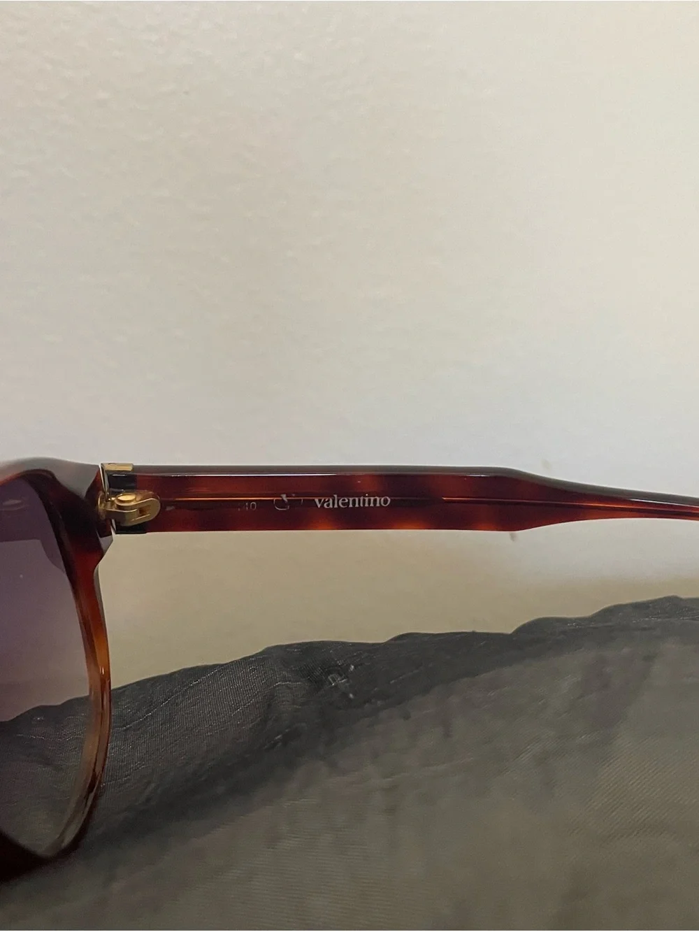 Vintage Valentino Tortoise Shell Aviator Sunglasses with Purple Gradient Lenses